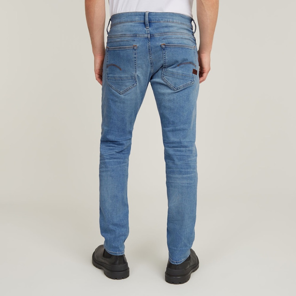 G Star Raw D Staq 3D Slim Jeans Gray 36x32 Light Wash Skinny Distressed 9 Pocket